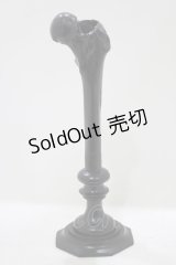 THE BLACKENED TEETH / Femur Bone Candlestick Holder Condyle   H-25-03-30-1061-PU-ZA-KB-ZH