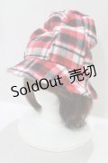 【SALE】Jane Marple / ウールチェックハット  赤 H-25-03-30-1066-JM-AC-KB-ZT087