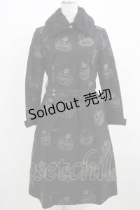 Jane Marple / 王冠ケーキ刺繍コート  黒 H-25-03-30-1007-JM-CO-KB-ZH