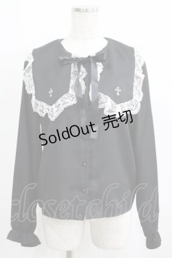 画像1: MA*RS / クロス刺繍襟ブラウス Free ブラック H-25-03-30-056-EL-BL-NS-ZH