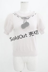 pium / ファーリボンアームウォーマー付きニット Free ピンク H-25-03-30-059-LO-TO-NS-ZH