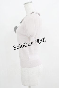 画像2: pium / ファーリボンアームウォーマー付きニット Free ピンク H-25-03-30-059-LO-TO-NS-ZH
