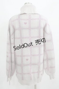 画像3: pium / ハートチェック袖リボンニットワンピ Free ピンク H-25-03-30-060-LO-OP-NS-ZH