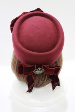 画像2: ALICE and the PIRATES / パールリボントーク帽  ボルドー H-25-03-30-070-PA-ZA-NS-ZH
