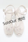 an another angelus / ローズ刺繍メッシュサンダル L ベージュ H-25-03-30-080-CA-SH-NS-ZH
