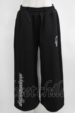 画像1: NieR Clothing / 刺繍ワイドパンツ  黒 H-25-03-31-026-PU-PA-KB-ZH