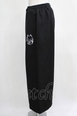 画像2: NieR Clothing / 刺繍ワイドパンツ  黒 H-25-03-31-026-PU-PA-KB-ZH