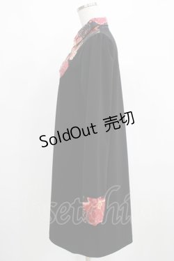 画像2: Despair / 和柄切り替えトラペラーズワンピース  黒（紅葉と梅） H-25-03-31-035-GO-OP-KB-ZH