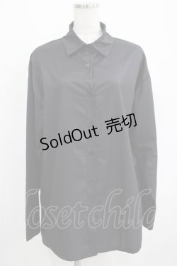 画像1: NieR Clothing / バックプリントシャツ  黒 H-25-03-31-037-PU-BL-KB-ZH