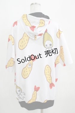 画像3: NieR Clothing / 総柄ZIP半袖パーカー  白 H-25-03-31-041-PU-TO-KB-ZH