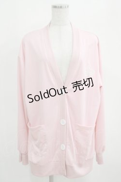 画像1: NieR Clothing / 王冠刺繍Vネックカーデ  ピンク H-25-03-31-042-PU-TO-KB-ZH