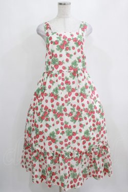 画像1: Jane Marple / Strawberry gardenのストラップドレス Free 白 H-25-03-31-005-JM-OP-KB-ZH