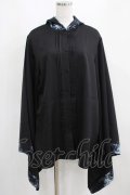 NieR Clothing / 着物風袖フードシャツ  黒 H-25-03-31-046-PU-BL-KB-ZH