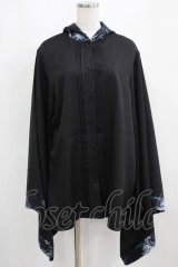 NieR Clothing / 着物風袖フードシャツ  黒 H-25-03-31-046-PU-BL-KB-ZH