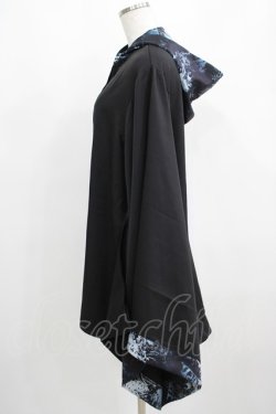 画像2: NieR Clothing / 着物風袖フードシャツ  黒 H-25-03-31-046-PU-BL-KB-ZH