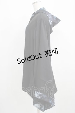 画像2: NieR Clothing / 着物風袖フードシャツ  黒 H-25-03-31-046-PU-BL-KB-ZH