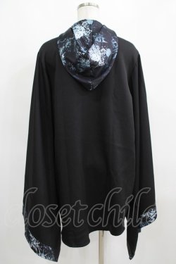 画像3: NieR Clothing / 着物風袖フードシャツ  黒 H-25-03-31-046-PU-BL-KB-ZH
