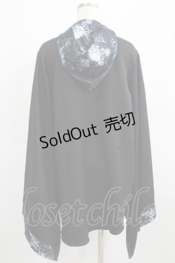 画像3: NieR Clothing / 着物風袖フードシャツ  黒 H-25-03-31-046-PU-BL-KB-ZH