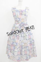 Jane Marple / Memories of Parisスクエアドレス  ブルー H-25-03-31-006-JM-OP-KB-ZH