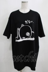 NieR Clothing / プリントCOTTON CUTSEW XL 黒 H-25-03-31-063-PU-TO-KB-ZI