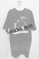 NieR Clothing / プリントCOTTON CUTSEW XL 黒 H-25-03-31-063-PU-TO-KB-ZI