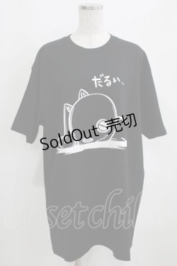 画像1: NieR Clothing / プリントCOTTON CUTSEW XL 黒 H-25-03-31-063-PU-TO-KB-ZI