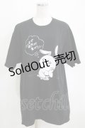 NieR Clothing / プリントCOTTON CUTSEW XL 黒 H-25-03-31-065-PU-TO-KB-ZH