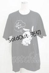 NieR Clothing / プリントCOTTON CUTSEW XL 黒 H-25-03-31-065-PU-TO-KB-ZH
