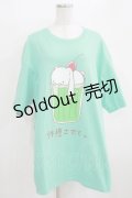 NieR Clothing / プリントCOTTON CUTSEW XXXL グリーン H-25-03-31-069-PU-TO-KB-ZH