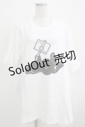 NieR Clothing / プリントCOTTON CUTSEW XL 白 H-25-03-31-075-PU-TO-KB-ZH