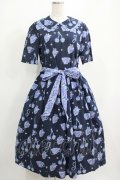 Jane Marple / Bonjour Millefleursのコレットドレス  ネイビー H-25-03-31-002-JM-OP-KB-ZH