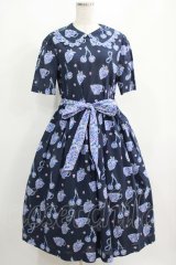 Jane Marple / Bonjour Millefleursのコレットドレス  ネイビー H-25-03-31-002-JM-OP-KB-ZH