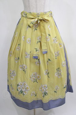 画像1: Jane Marple / Miss Daisyのタックスカート  イエロー×ラベンダー H-25-03-31-011-JM-SK-KB-ZH