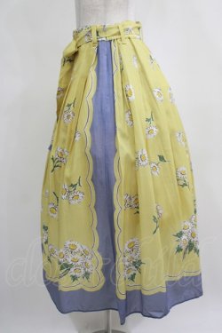 画像2: Jane Marple / Miss Daisyのタックスカート  イエロー×ラベンダー H-25-03-31-011-JM-SK-KB-ZH