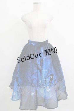 画像4: NieR Clothing /UE BUTTERFLY SHEER SKIRT【裏地付き】  ブルー H-25-03-31-012-PU-SK-KB-ZH