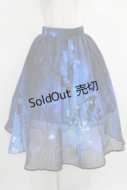 画像1: NieR Clothing /UE BUTTERFLY SHEER SKIRT【裏地付き】  ブルー H-25-03-31-012-PU-SK-KB-ZH