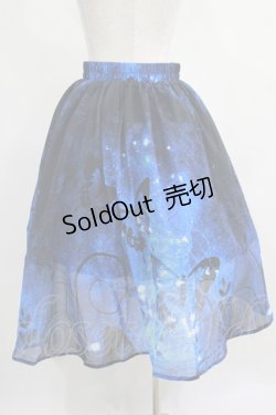 画像3: NieR Clothing /UE BUTTERFLY SHEER SKIRT【裏地付き】  ブルー H-25-03-31-012-PU-SK-KB-ZH