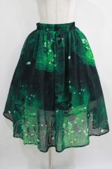 NieR Clothing / GREEN BUTTERFLY SHEER SKIRT  グリーン H-25-03-31-013-PU-SK-KB-ZH