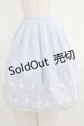 Emily Temple cute / フラワーカットワークボーダースカート  サックス H-25-03-31-016-ET-SK-KB-ZH