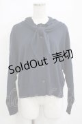Jane Marple Dans Le Salon / Cotton cashmere bow ribbon hoodie  ネイビー H-25-04-01-027-JM-TO-KB-ZH