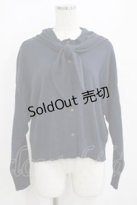Jane Marple Dans Le Salon / Cotton cashmere bow ribbon hoodie  ネイビー H-25-04-01-027-JM-TO-KB-ZH