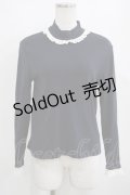 Jane Marple / Royal-fraise lace-trim pullover  ネイビー×アイボリー H-25-04-01-029-JM-OP-KB-ZH