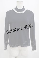 Jane Marple / Royal-fraise lace-trim pullover  ネイビー×アイボリー H-25-04-01-029-JM-OP-KB-ZH