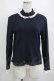 画像1: Jane Marple / Royal-fraise lace-trim pullover  ネイビー×アイボリー H-25-04-01-029-JM-OP-KB-ZH (1)