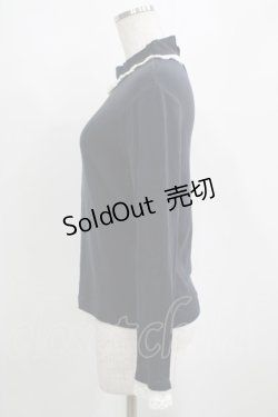 画像2: Jane Marple / Royal-fraise lace-trim pullover  ネイビー×アイボリー H-25-04-01-029-JM-OP-KB-ZH