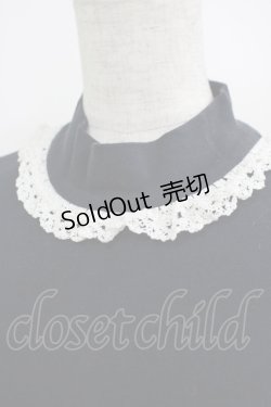 画像4: Jane Marple / Royal-fraise lace-trim pullover  ネイビー×アイボリー H-25-04-01-029-JM-OP-KB-ZH