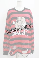 GALFY / ビリビリボーダーロンTEE 中型犬(L) 赤 H-25-04-01-030-PU-TO-KB-ZH