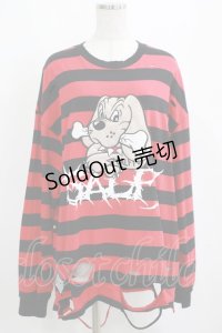 GALFY / ビリビリボーダーロンTEE 中型犬(L) 赤 H-25-04-01-030-PU-TO-KB-ZH