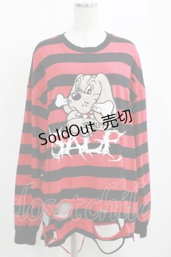 画像1: GALFY / ビリビリボーダーロンTEE 中型犬(L) 赤 H-25-04-01-030-PU-TO-KB-ZH