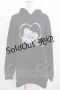 meltyglow / プリントプルパーカー 2XL 黒 H-25-04-01-032-PU-TO-KB-ZH